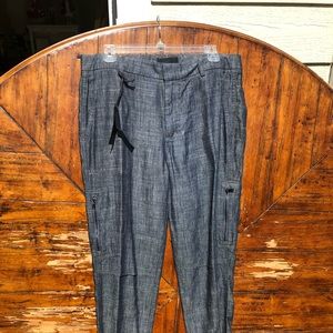 Vince linen pants with zipper detail on legs